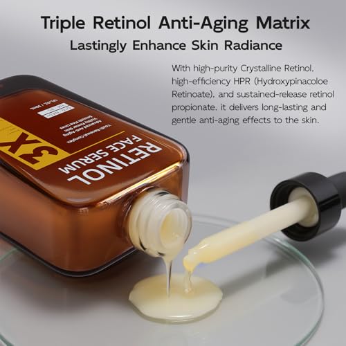 Retinol Serum for Face, Anti Aging & Anti Wrinkle B5 Resurfacing Retinol Serum with Niacinamide, Collagen & Hyaluronic Acid, Smooths Wrinkles & Fine Lines, Dark Spot Corrector, Brighten Dullness