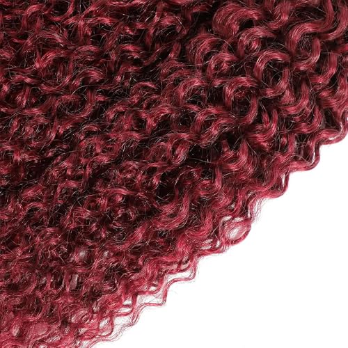 99j Bundles Human Hair Burgundy Kinky Curly 3 Bundles 12 14 16 inch Vinmdonm Red Hair Bundle Brazilian Unprocessed Virgin Remy Hair Extensions