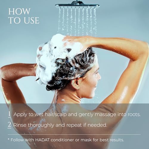 HADAT Root Strengthening Shampoo Hair Growth - Premium Rosemary Clarifying Shampoo for Oily Scalp - Moisturizing Volumizing - Sulfate Low, p-H Balanced, for Women & Men, 8.45 Fl Oz
