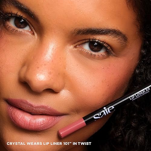 Saie Lip Liner 101 - Lip Pencil Made with a Creamy, Soft Matte Formula for a Naturally Framed or Fully Filled Look - Supercharged with Shea Butter & Jojoba Oil - Twist (.05 oz)