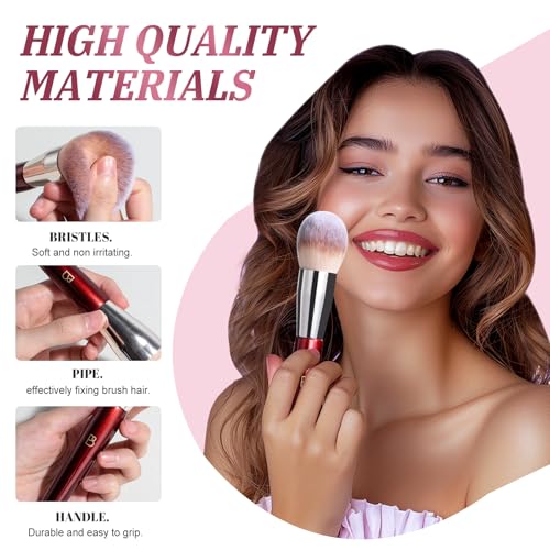 BS-MALL Foundation Makeup Brush & Powder Brush ? Professional and Durable 8-piece Set with 4 Mini Makeup Sponge 2 Triangle Powder Puff, Comes with Storage Barrel (withTravel Case)
