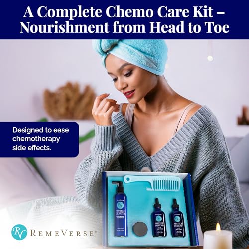RemeVerse Chemo Care Kit - 6-Piece Clinically-Based Skincare and Haircare Set for Chemotherapy Patients, Featuring Hair Serum, Moisturizer Lotion for Face & Body, Fragrance-Free, Made in the USA