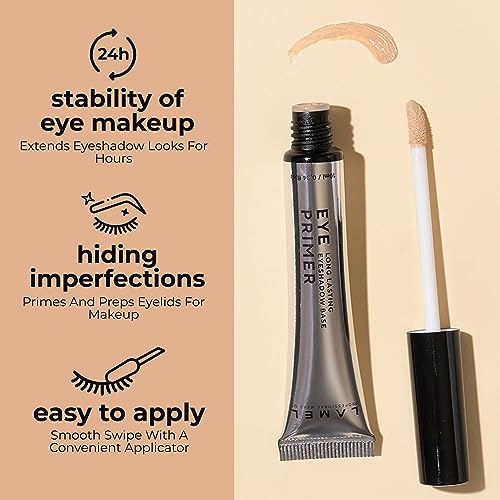 Lamel Insta Eyeshadows Base - Universal Colours - Clear, Waterproof, Vegan, Cruelty-Free, Made for Long-Lasting Wear - For Any Skin Tone and Type - 10 ml