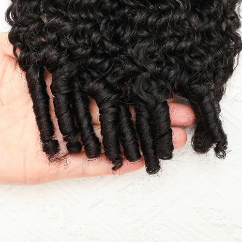 Feather Crochet Human Hair With Tight Curly Ends Invisible Knots Deep Curly Crochet Human Hair Extensions Knotless Pre-Separated 18inch 120g