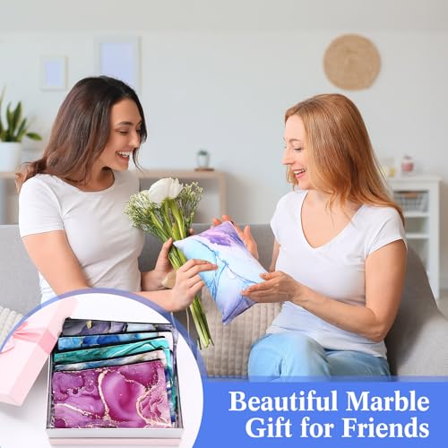 Hillban 36 Pcs Marble Makeup Bags Marble Gifts Cosmetic Bags for Women Travel Toiletry Pouch with Zipper Portable Organizer Pouch for Cosmetics Makeup Brushes, 12 Styles