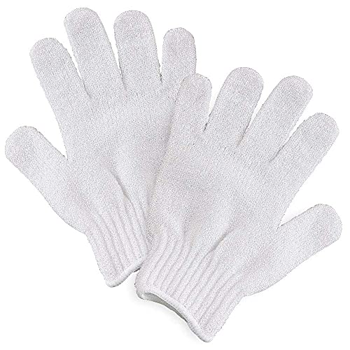 ForPro Professional Collection Premium Exfoliating Gloves for Cosmetic Application and Product Removal, One Size Fits Most, White, 6 Pairs