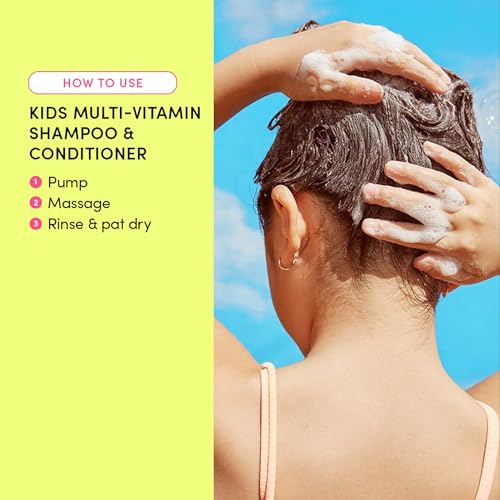 Evereden Kids Shampoo and Conditioner 2 in 1 and Kids Body Wash set | Gentle and Clean Skin Care | Non-toxic Ingredients | Cool Peach scent
