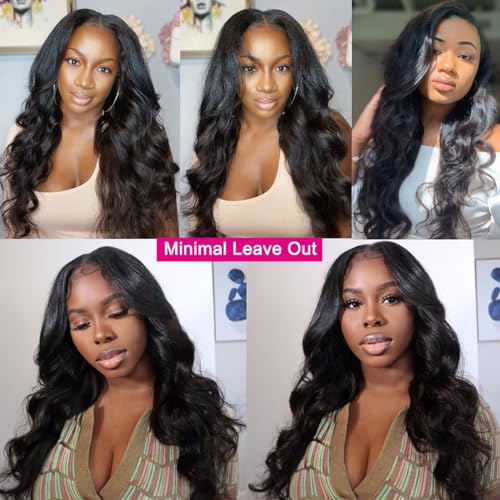 V Part Wig Human Hair Body Wave Wig Upgrade U Part Wigs for Black Women Human Hair Clip in V-Part Wigs Beginner Friendly No Sew In No Glue No Leave Out 180% Density Natural Color 30 Inch