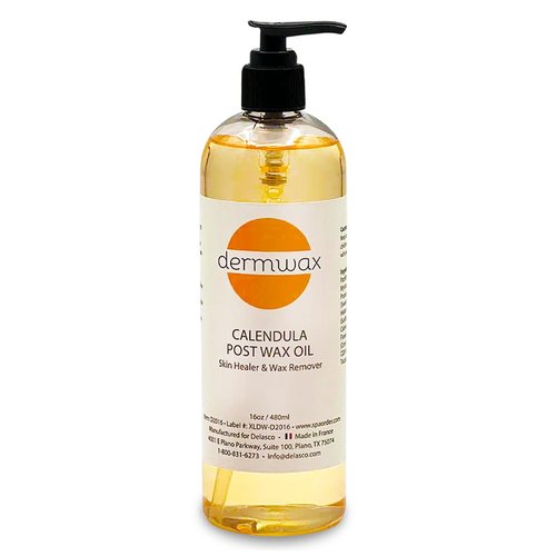 Dermwax Calendula Post Wax Oil 16oz – Post Wax Oil That Helps Calm Skin Instantly After Waxing – Gentle Post Wax Care for All Skin Types – Helps Remove Wax Residue – Paraben & Alcohol-Free
