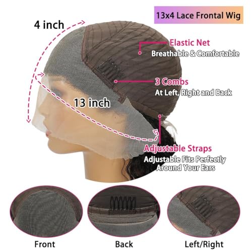 Short Bob Deep Wave Lace Front Wigs Human Hair 13x4 HD Lace Front Wigs Human Hair Pre Plucked Wet and Wavy Wigs for Women 180% Density Deep Curly Hair Wigs with Baby Hair