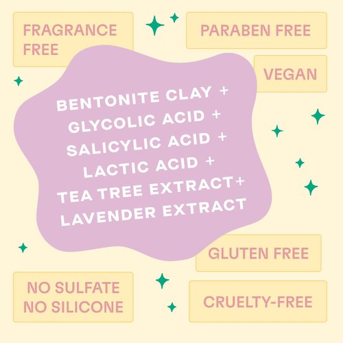 Fawn Pore Shrink Clay Face Mask with Bentonite Clay for Teen and Young Skin, Derm-formulated and Vegan, 1.75 FL OZ