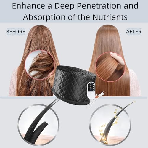 Home Use Hair Steamer for Natural Hair - 10-Speed Temperature Adjustment, Fast Heating, Deeply Nourishes Hair Strands