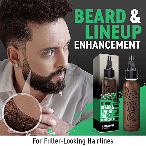 Tomb 45 NODRIP Enhancement Color | Hair Enhancer For Beard & Lineup | Water Resistant Hairline Filler Spray | Barber Beard Liner For Thicker & Fuller Hairstyling | Men¡¯s Grooming Products