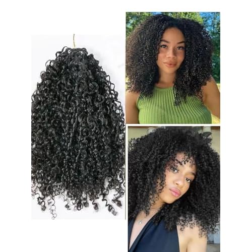 100% Human Hair Knotless Pre-Separated Crochet Hair Extensions Human Hair Afro Kinky Curly Feather Crochet Human Hair Extensions With String In The Middle For Braids 18inch 120g