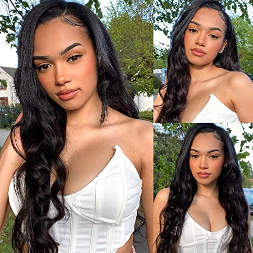 Nadula Hair 12A Brazilian Body Wave Virgin Human Hair 3 Bundles 14 16 18, 100% Unprocessed Brazilian Wavy Human Hair Weave Extensions for Black Women Natural Color