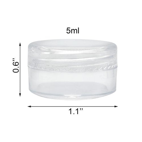 Medsuo 20PCS 5ml Clear Sample Pots Empty Small Travel Containers Leak Proof Refillable Cosmetic Jars Makeup Sample Containers with Lid, Storage Pot for Lip Balm Scrub DIY Cosmetic