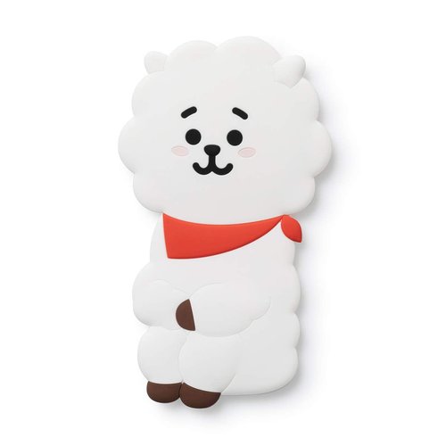 BT21 RJ Character Small Mini Travel Handheld Hand Mirror for Women and Girls, White