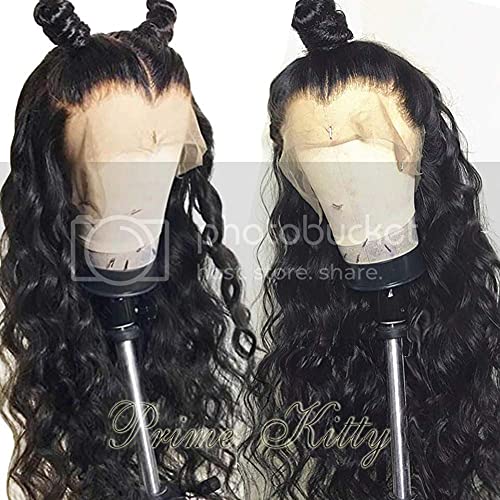 Human Hair Wigs for Black Women 180% Density Body Wave Brazilian Virgin Human Hair Lace Front Wigs with Baby Hair Glueless Lace Front Wig Loose Curly Wigs 12" 1B Human Hair Wigs