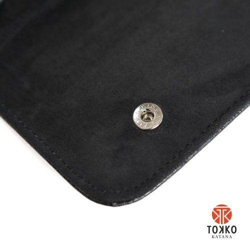 Tokko Katana Professional Shear Case – Black Textured Leatherette 5-Slot Holder for Hair Cutting Shears, Scissors & Combs – Snap Closure, Portable & Protective Folding Pouch for Stylists & Barbers