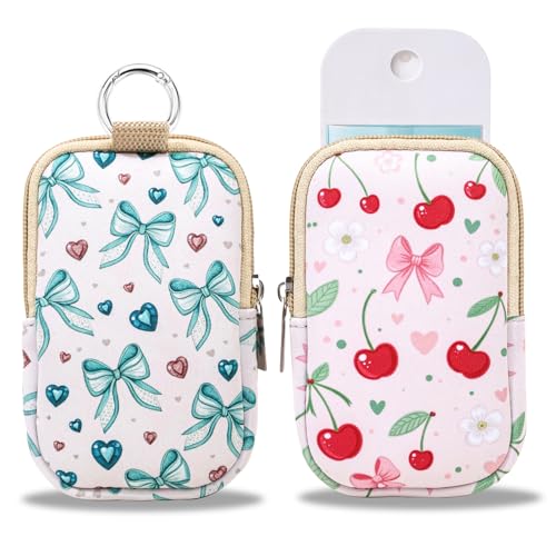 COOKOOKY 2 Pack Hand Sanitizer Spray Case Compatible with Touchland, Hand Sanitizer Holder, Mini Zippered Pouch, Small Makeup Bag for Women Friends Girls Gifts Idea