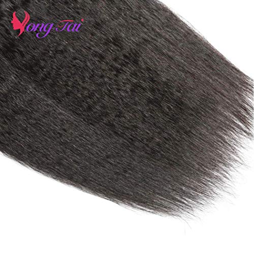 Kinky Straight Human Hair Bundles 20 20 20 Inches Unprocessed Brazilian Yaki Straight Virgin Hair 3 Bundles Hair Extensions 1B Color
