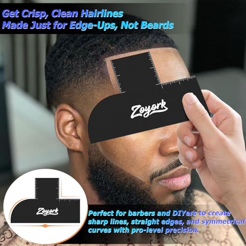 Barber Enhancement Card ? Hairline Stencil with Right Angle & Long Straight Edges ? Haircut Template with Extra Guide Lines ? Reusable Tool for Line-Ups, Fades & Edge-Ups (Black)
