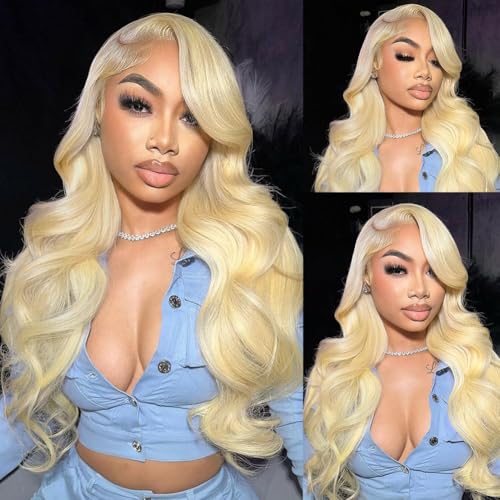 613 Bundles Human Hair Body Wave Blonde Bundles Human Hair 16 Inch 100% Unprocessed 12A Brazilian Virgin Raw Weave Bundles Human hair Blonde Bundle Body Wave Extensions for Women