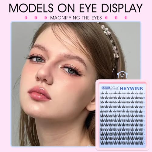 Manga Lash Clusters Kit Natural Lashes Clusters Short 8-14mm CC Curvature Lash Extension Kit Eyelash Extension Wispy Lash Clusters Individual Lash Wispy Eyelashes Clusters(Manga Short Kit)