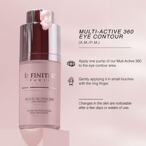 Infinitek Paris Multi-Active Collagen Eye Cream; Retinol Serum Contour - Anti Aging Eye Cream for Wrinkles, Under Eye Treatment for Dark Circles and Under Wrinckle Repair. 0.50 Fl Oz