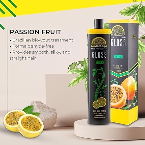 Maracuja Extra Gloss - Passion Fruit Treatment Complex Blowout - Brazilian Keratin - Formaldehyde Free - Hair Straightening. 33.8 fl oz