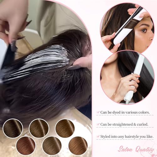 Fine Plus 16Inch Hair Toppers for Women Real Human Hair ? Mono Base 3"x5", Natural Black Virgin Quality, for Thinning Crown & Wide Parting, Lightweight & Breathable, Add Volume Can Be Curled