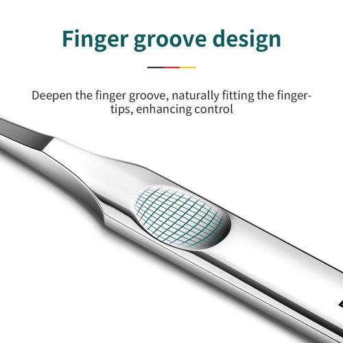 DEOU Professional Stainless Steel Cuticle Pusher with Thick Handle - V - shaped Blade for Precise Dead Skin Removal