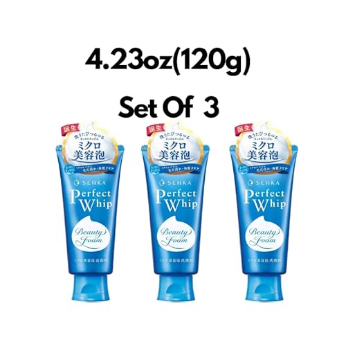 TSTADVANCE Senka Perfect Whip Cleansing Foam 4.23oz(120g) Set Of 3 White Floral Scent Japanese Face Wash