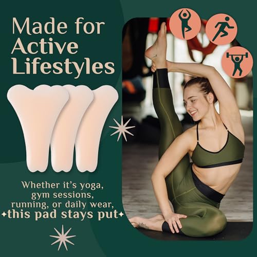 Invisible Silicone Pads for Women ? Reusable Seamless Inserts | Smooth Front Guard for Leggings, Swimwear & Activewear (3 Pack) Beige