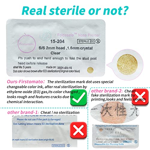 2 PCS Disposable Nose Piercing Gun Self Nose Piercing Kit Piercing Nose Rings Piercer Hypoallergenic Nose Stud
