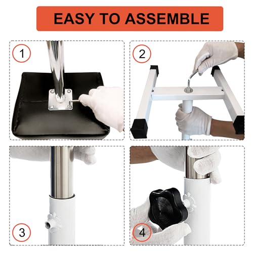 Pedicure Stand Stool Footrest Stand Adjustable Height Technician SPA Beauty Stand Stool with Non-Slip SPA Salon Home Equipment Black