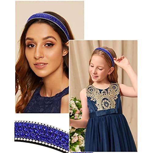 Wecoe Headband, Women's Rhinestone Headband, Fashion Headband, Navy Blue, Holiday, Formal Hair Accessories, Sparkly Crystal Diamond Headband, Thin Headband, Girls, Gift