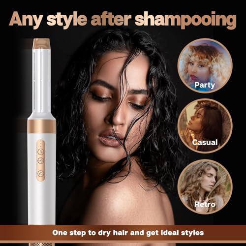 Blow Dryer Brush 7 in One, Negative Ion Hair Set Upgrade Hot Air Styler Wrap Curler, Curling Iron Styling Tools As A Gift for Straight/Curl/Drying/Smoothing