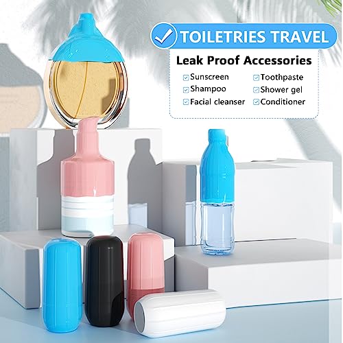 16 Pack Silicone Bottle Cover,Travel Essential for Women Men,Cruise Ship Essentials 2025,Beach Vacation Essentials,Travel Size Toiletries,Airplane Travels Accessories Elastic Sleeves for Leak Proofing
