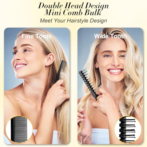 HOFASON 12 Pcs Travel Folding Comb in Bulk, Individually Wrapped Foldable Hair Brush Comb Set Disposable Mini Pocket Styling Tool for Women Men Girls Homeless Hotel Shelter Nursing Home Charity Church