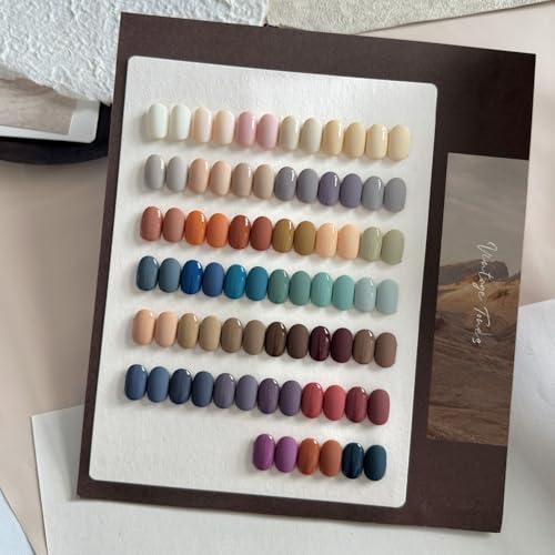 GAOY 42 Pcs Gel Nail Polish Kit, Nude Neutral Blue Burgundy Colors All Seasons Gel Nail Polish Set with Glossy & Matte Top Coat and Base Coat for Salon and DIY Manicure at Home