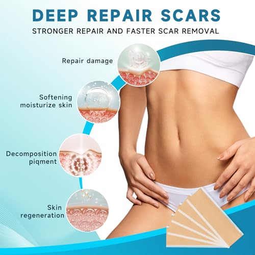 Silicone Scar Sheets, Silicone Scar Tape(5.7" x 1.57"10 Pcs) Silicone Scar Strips, Professional Scar Removal Sheets for Surgical Scars, Keloid, C-Section, Burn et