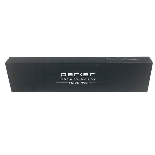 Parker SRB Straight Edge Barber Razor – Stainless Steel Blade Arm & Resin Handle – Uses Half Double Edge Razor Blades – Includes 5 Pre-Cut Blades – Professional Shaving Tool
