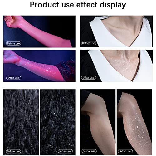 MEICOLY Silver Hair Body Glitter Spray,100ML(3.53OZ),Liquid Glitter Hairspray,Sparkle Glitter Spray for Hair/Body/Clothes,Body Shimmer for Skin,Lightweight,Long Lasting