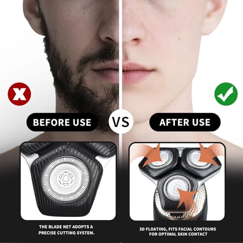 SH71/50 Shaving Heads Compatible with Phili*s Shavers Series S5000 (S5XXX),S7000 (S7XXX) for SH60/70 and SH70/70 (Black)