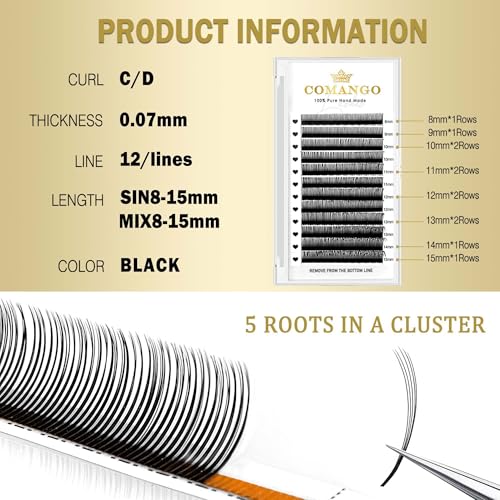 CoMango 5D Flora Spikes Lashes Spikes Lash Extensions Flower Wispy Eyelash Extensions C/D Culry Individual Premade Fans 5D Spikes Lashes Volume Lashes Natural Look(0.07-C-Mix8-15mm)