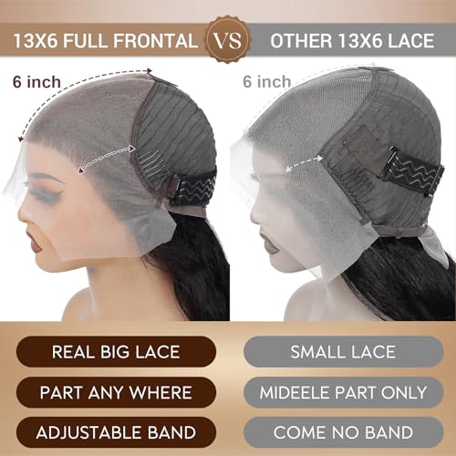 Straight Wigs Human Hair 13x6 Lace Front Wigs Pre Plucked 100% Human Hair Wig,230Density,Triple Lifespan, Straight Hd Lace Frontal Wigs Human Hair for Women Natural Color (20Inch)