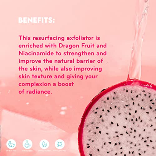 p?rlisse Dragonfruit + Niacinamide Face Exfoliator Scrub - Exfoliating Face Wash for Radiance & Improved Texture - Strengthens Skin Barrier, Reduces Blemishes & Fights Signs of Aging (1.7 Fl oz)