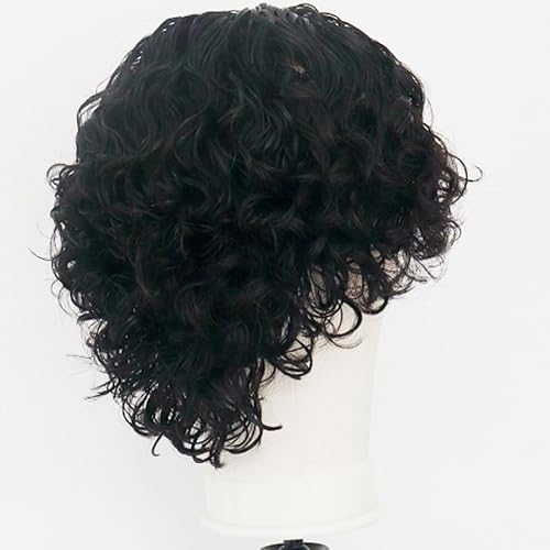 Mens 13X6 Lace Front Human Hair Wigs Loose Curly Short Cut Brazilian Real Human Hair Lace front wigs for Male Boy Cut Shaved Replacment Wig for Daily Wear 180Density
