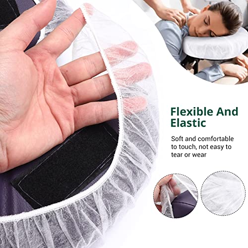Noverlife 100PCS Disposable Fitted Face Cradle Covers, Non-woven Ultra Soft Massage Face Covers Headrest Covers for Massage Tables & Massage Chairs, Universal Size Beauty Salon SPA Face Rest Covers